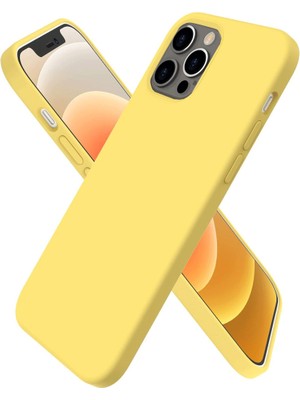 Fırsatkolik iPhone 12 Pro Kılıf First Silikon - Sarı