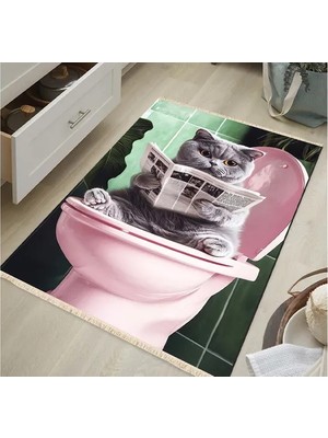 Vivense Cat Baskılı Dokuma Taban Halı, 213 Yng, 80X150  cm