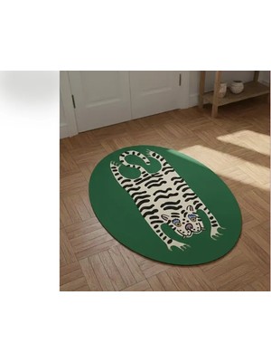 Vivense Kaplan Post Baskılı Oval Dokuma Taban Halı, 183 Yng, 80X150  cm