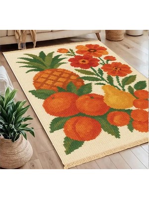 Vivense Fruit Baskılı Dokuma Taban Halı, 245 Yng, 80X150  cm