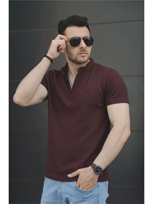 Oksit Roderick Hakim Yaka Petek Kumaş Yarım Fermuarlı Erkek Tshirt