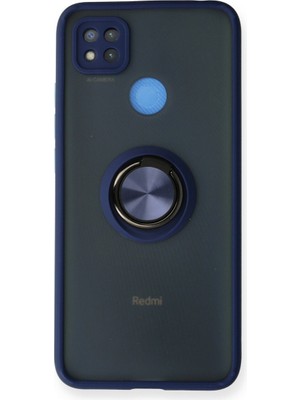 Fırsatkolik Redmi 9c Kılıf Montreal Yüzüklü Silikon Kapak - Lacivert