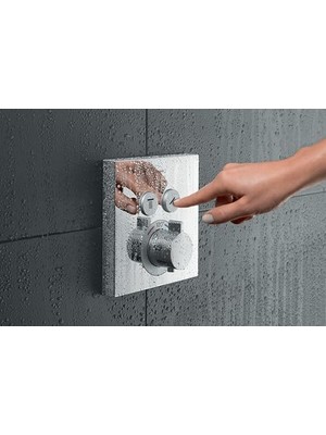 TeknoKapsül Showerselect Minimalist Otomatik Sıcaklık 1 Kulplu 6" Geniş Termostatik Duş Çıtası,