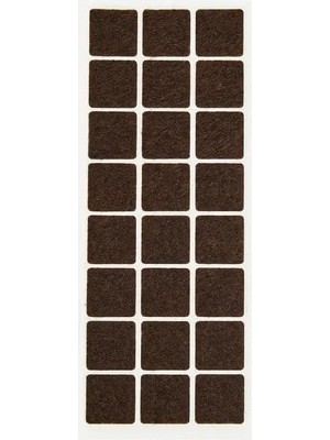 TeknoKapsül Kare Yapışkanlı Mobilya Altlığı (Tek Plaka x 24 Adet) - 2.5x2.5 cm Standart Boy Çizilmez Ses Kes