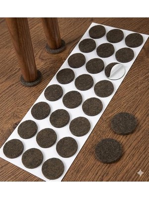 TeknoKapsül Yuvarlak Yapışkanlı Mobilya Altlığı (24 Adet x 2.5 Cm) - Standart Boy Çizilmez Ses Koruyu