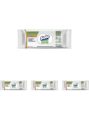 TeknoKapsül Solo Yüzey Temizleme Mendili Doğal Güç Beyaz Sabun 1X100 4lü Paket