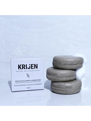TeknoKapsül Krijen Has Etkili Siyah Mineral & Kara Mürver Yüz Vücut Temizleme Barı 95 gr