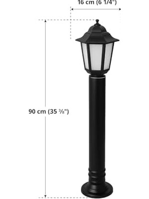 TeknoKapsül Zita Klas Bahçe Aydınlatma Lambası | 90 cm Uzun Direkli Dış Mekan Yol Apliği | E27 Duylu, IP54 Su G