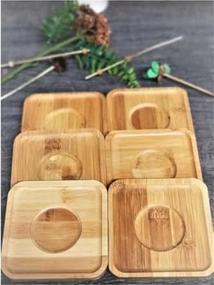 TeknoKapsül Bambu Çay Tabağı Altlığı, Kare Şekilli, Bej, Elde Yıkama Önerilen, Bulaşık Makinesi Uygun Değil, 10