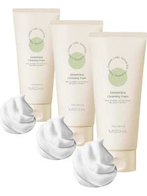 TeknoKapsül Yağlanma Karşıtı, Arındırıcı Temizleme Köpüğü 172ML Creamy Cleansing Foam (Green Tea) (3 Paketi)