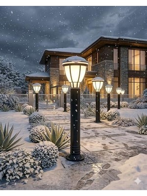 TeknoKapsül Kupa Serisi Bahçe Armatürü 80 cm - Zita Dış Mekan Bahçe Aydınlatma Lambası Siyah - E27 Duy - IP54 S