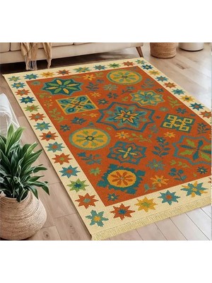 Vivense Kilim Uşak Desenli Baskılı Dokuma Taban Halı, 267 Yng, 80X150  cm