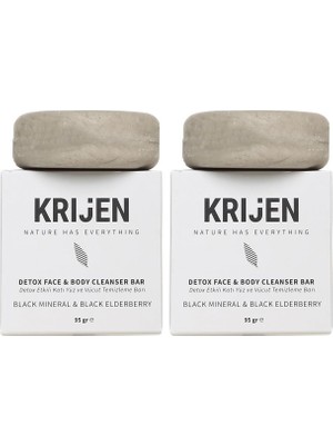 TeknoKapsül Krijen Has Etkili Siyah Mineral & Kara Mürver Yüz Vücut Temizleme Barı 95 gr (2 Paketi)
