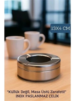 TKÇ Inox Çelik Küllük – 13CM x 4 cm | Modern, Hijyenik ve Dayanıklı Tasarım 721604