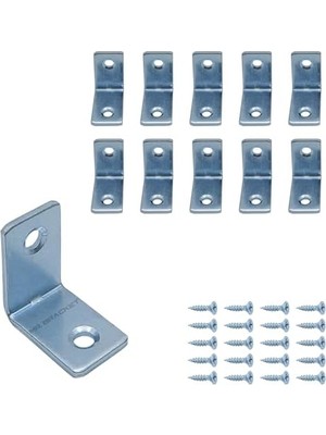 TeknoKapsül Mr.bracket 10 Ad. L Demir Gönye Köşebent 16X25X25MM - Mobilya Dolap Eşya Duvara Sabitleme Aparatı -