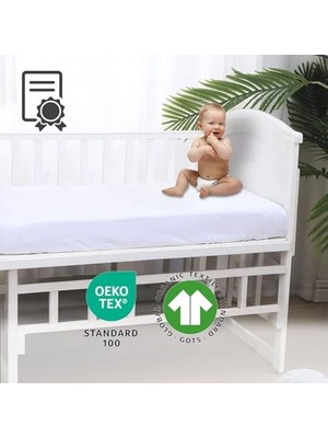 TeknoKapsül Pamuk Penye, Lastikli Full Kenar Bebek Çarşafı – Oeko-Tex Sertifikalı, Yumuşak Nefes Alabil