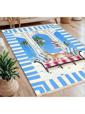 Vivense Blue Dream Baskılı Dokuma Taban Halı, 225 Yng, 80X150  cm