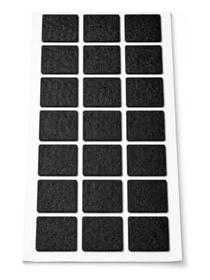 TeknoKapsül Yapışkanlı Keçe Ped, 30MM x 30MM, 21 Parça, Kare, Siyah, Koltuk Ayağı Için, Parke Zemin Koruma, Çiz