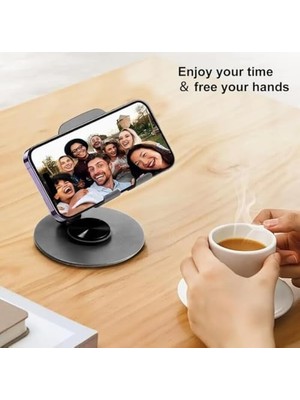 TeknoKapsül Metal Etrafinda 360 Derece Dönebi̇len Katlanabi̇len Ayarlanabilir Yükseklik Açı Ayarlı Telefon Tut