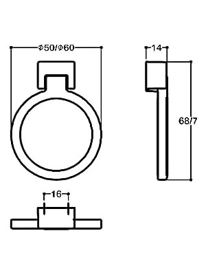 TeknoKapsül Siyah Renkli 50 mm Sallantılı Kulp