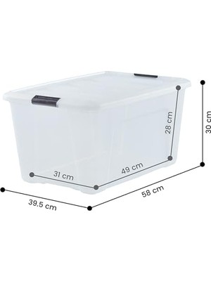 TeknoKapsül Ohyama, Saklama Kutuları, Saklama Kutusu, Çoklu Fonction, 6'lı Set Plastik Kutular, 45 L, Kapak, Er