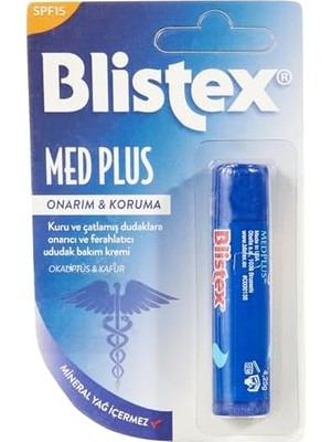TeknoKapsül Blistex Medplus Stick Kuru Çatlamış Dudaklara Onarıcı Ferahlatıcı Dudak Bakım Kremi Spf 15 X2