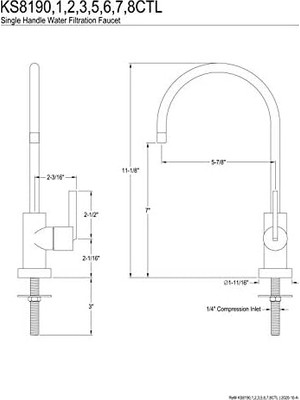 TeknoKapsül KS8190CTL Kontinental Su Filtrasyon Bataryası, 13,7 cm Ağız Erişiminde, Mat Siyah