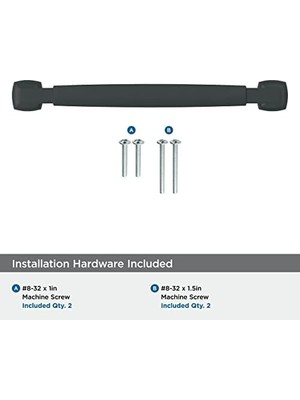 TeknoKapsül | Dolap Çekme | Mat Siyah | 6-5/16 Inç (160 Mm) Merkezden Merkeze | Boy | 1 Paket | Çekmece Çekme |