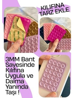 TeknoKapsül Vakumlu Silikon Telefon Tutucu, Telefon Vantuz, Telefon Ayna Tutucu, Duş, Tiktik Video Çekim Tutucu