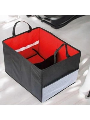 TeknoKapsül 37X30X24 cm Araç Bagaj Düzenleme Organizeri | Cırtlı Bölmeli, Kaydırmaz Tabanlı, Katlanabilir Bagaj