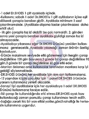 TeknoKapsül Dr.shoes 10 Adet Ayak Koku - Ayakkabı Koku Toz 120 Gün Etkili - Dr.shoes ile Ayak