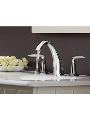 TeknoKapsül K-45102-4-BN Alteo Banyo Bataryası, Banyo Lavabo Bataryası, Alteo Koleksiyonu, Fırçalanmış Nikel Me