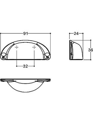 TeknoKapsül 32 mm Antik Gümüş Rengi Tas Kulp