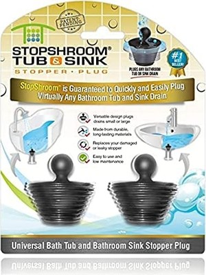 TeknoKapsül Küvet 2'li Paket Küvet Banyo Lavabo Süzgeçleri Için Evrensel Durdurucu, Siyah Fiş 2pk, 2 Adet
