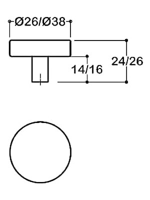 TeknoKapsül Krom Renkli 38 mm Tek Delikli Kulp