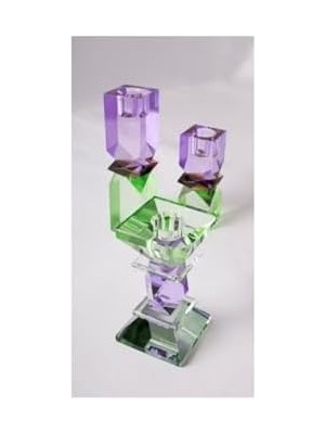 TeknoKapsül Kristal Mum Tutucu, Menekşe, Kahverengi, Nane, 16X4X4 cm