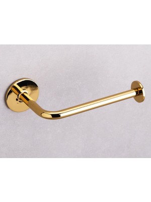 TeknoKapsül Duvara Monte Yapışkanlı Tuvalet Kağıtlığı Altın Rengi 45X78X151 mm