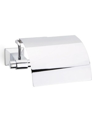 TeknoKapsül Bowlıne Kapaklı Tuvalet Kağıtlığı Krom Renk 92X95X157 mm