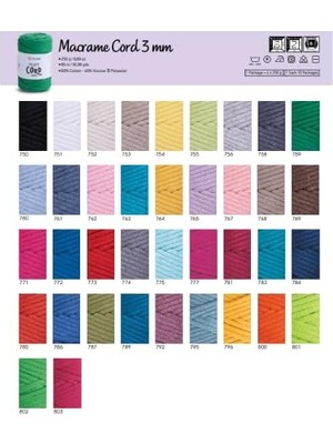 TeknoKapsül El Örgü Ipi Macrame Cord 3 Mm, 752, 2X500 gr