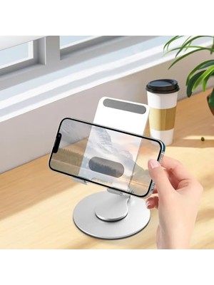 TeknoKapsül 360° Döner Telefon Tablet Standı – Ipad,, Tüm Cihazlarla Uyumlu Ayarlanabilir Masaüstü Tutucu |