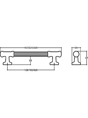TeknoKapsül Parlak Nikel-Siyah Renkli 192 mm Klasik Kulp