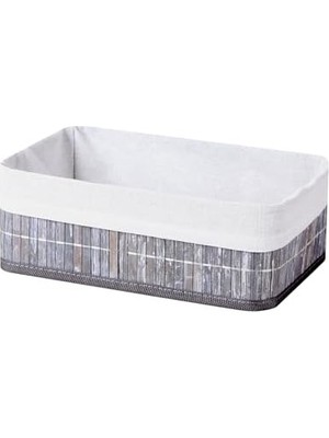 TeknoKapsül Bambu Çok Amaçlı Saklama Kutusu Düzenleyici Büyük Boy Organizer, Dekoratif Bambu Düzenleyici Gri̇ (3