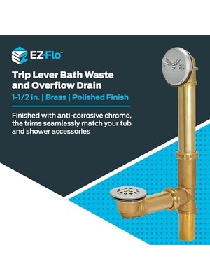 TeknoKapsül 2,5 cm Seyahat Kolu Banyo Atık Taşma Tahliyesi, Krom Kaplama Süslemeli Pirinç, 35201