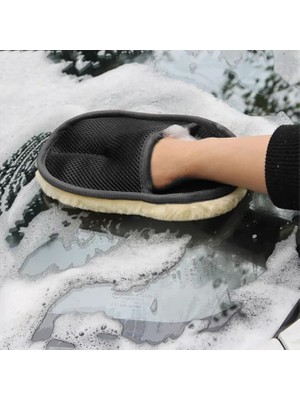 TeknoKapsül Mikrofiber Araba Yıkama Eldiveni | Çift Taraflı Oto Temizleme Parlatma Bezi | Yumuşak Çizmez Yap