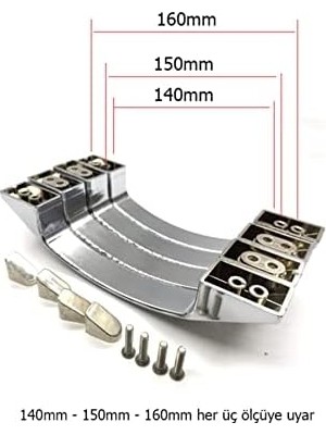 TeknoKapsül Cam Duşakabin Ay Kulp 140MM 150MM Veya 160 mm 2 Kapaklık Ayk-02