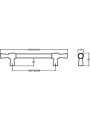 TeknoKapsül Altın Rengi 128 mm Klasik Kulp