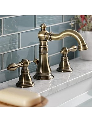 TeknoKapsül Musluk FSC19733ACL Amerikan Klasik Geniş Banyo Musluğu, Antik Pirinç