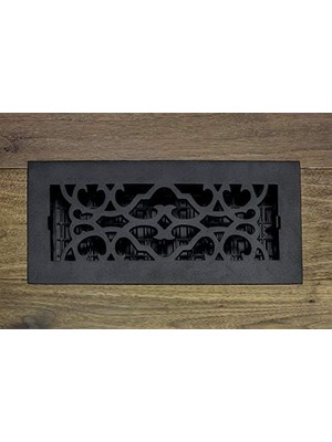 TeknoKapsül AC408-BLK Viktorya Dönemi Zemin Tescili, 4 x 8, Dökme Demir Siyah