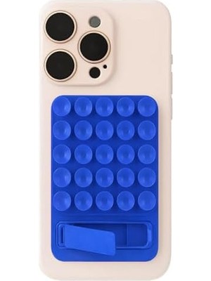 TeknoKapsül Dikdörtgen Vantuzlu Telefon Tutucu Stand Olabilen Pop-It Telefon Tutacağı Taşınabilir Silikon Yumuş