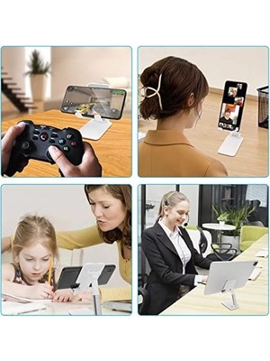 TeknoKapsül Cep Telefonu Standı, Katlanır Masaüstü Telefon Standı, Açı Yüksekliği Ayarlanabilir Cep Telefonu Tu